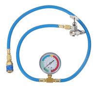 HSEAMALL R134A Car AC Refrigerant Charge Hose Kit with Gauge, Universal Can Tap, and Low Side Quick Coupler, Blue, 1m, 1 Count