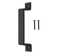 HSEANHM Heavy Duty7 inch Sliding Barn Door Handle Pull Black Large Rustic Fence Gate Handle (black7.0in)