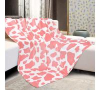 HSEEC Cow Print Blanket Twin Size Soft Cozy Fuzzy Warm Cow Blankets and Throws Warm Plush Fleece Flannel Pink Cow Printed Blanket Gift for Adults Mom Travel Blanket All Seasons 60 x 80 inch