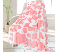 HSEEC Cute Strawberry Cow Print Blanket Soft Fleece Flannel Lightweight Pink Cow Blankets Cozy Warm Plush Cute Cow Throw Blanket Living Rooms Sofa Decor Cow Gifts Blanket All Seasons 50x60 inch