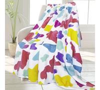 HSEEC Multicolor Cozy Throw Blanket 50x60 Inch - Ultra Soft Flannel Couch Blanket for Adults Kids, Lightweight Warm Fleece Throws for Bed Sofa Travel