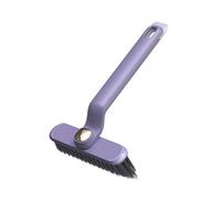 HSEECR Multi-Function Rotating Crevice Cleaning Brush - Hard Bristle Brush, Long Handle Bathroom Tile Groove Window Gaps Tool for Kitchen Tiles Door Track (Purple)