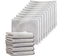 HSEECR Multipurpose Wire Dishwashing Rags for Wet and Dry, Non-Scratch Wire Dishcloth, Stainless Steel Scourers Cleaners, Reusable Cleaning Cloths for Kitchen Dishes, Sinks, Stove Tops (12PCS)