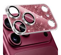 Hsefo Bling Camera Lens Protector for 18 Pro, Glitter Sparkle Tempered Glass Lens Cover, Scratch Resistant, HD Clear, Phone Camera Accessories for Women, Dark Cherry Glitter