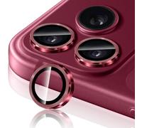 Hsefo Camera Lens Protector for 18pro/18Promax, 9H Ultra-thin Tempered Glass,Metal Individual Camera Cover Accessories, Dark Cherry