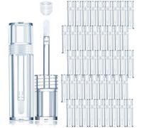 Hsei 100 Pcs Clear Empty Lip Gloss Tubes Bulk Wand Lip Balm Containers with Lids Portable Cosmetic Gloss Bottles with Rubber Stoppers for Eyelash Growth Liquid DIY Makeup Girls (2.5 ml)