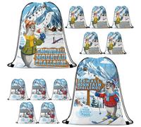 Hsei 12 Pcs 2026 VBS Nonwoven Drawstring Bags Class of 2026 Vacation Bible School Snowball Mountain Backpack Gift Waterproof Reusable Bags for Sunday School Church Religious Events Bible Study