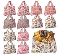 Hsei 12 Pcs Indian Pooja Return Gifts Hippie Tote Foldable Shoulder Bags Women Bohemian Shopping Bag with Carry Pouch, Multi