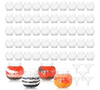 Hsei 30 Pcs 2.5oz Pumpkin Halloween Sand Art Bottles with Plastic Funnels Pumpkin Sand Art Container with Grimace Halloween Candy Jars with Lids for Party Decoration