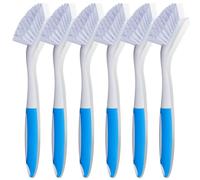 Hsei 6 Pcs Kitchen Scrub Dish Brush Bulk with Long Handle Dish Scrubber with Stiff Bristles Washing Scrub Brushes for Housekeeping or Cleaning Company Hotel (Blue)