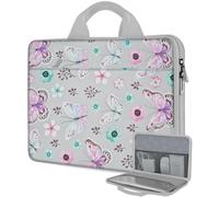 Hseok Laptop Case 13.3-14 inch Sleeve, TSA Computer Handbag Water-Resistant and Shockproof Bag Compatible with MacBook Pro/Neo 14", Mac Air/Pro 13.3" and 13"-14" Notebooks Chromebooks,Butterfly