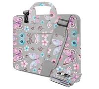 HSEOK Laptop Case 15.6 inch Shoulder Bag, Durable Shockproof Protective Computer Carrying Briefcase with Multi-Pockets and Strap Compatible with Most 15.6 inch Notebooks,Butterfly