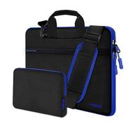HSEOK Laptop Shoulder Bag 13-14 inch Shockproof Water-Resistant HandBag with Small Case Compatible with MacBook Pro/Neo 14" M5/M4/M3/M2/M1, Mac Air/Pro 13.3", XPS 13/14, Most 13"-14" PC,Black-blue