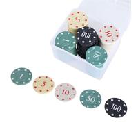 HSETHOA 100Pcs Roulettes Game Bingo Chip with Case, Denomination, A | Teaching Coin, with Box, for Math Counting Kids, Learning Counters Chip, Casinos Chip