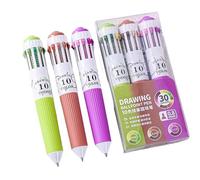 HSETHOA Of 3 Multicoloured Writing Pens 10 in 1 Colors, B | Multicoloured Writing Pens for Efficient Writing in Offices School and Classroom Note Meeting Daily Planning
