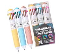 HSETHOA Of 3 Multicoloured Writing Pens 10 in 1 Colors, E | Multicoloured Writing Pens for Efficient Writing in Offices School and Classroom Note Meeting Daily Planning