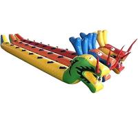 HSF Outdoor Team Games Inflatable Toys Outdoor Team Play Teamwork sports toy inflatable dragon boat, Sturdy and wear-resistant fun sports venue, 1 PCS team collaboration toys(Color:Red,Size:12 Seats)