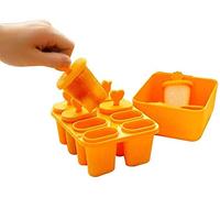 HSF Popsicle Mold Box Non-toxic Environmental Protection Material Homemade Popsicle Mold Creative Household Ice Cube Box Summer Must-have Ice Cream Moulds (Color : Square Orange14.5x12x6cm)