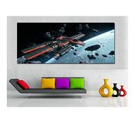 HSFFBHFBH Canvas Wall Art Picture Star Citizen Starship Ships Asteroids Landscape Artist Painting Poster for Living Room Decor 40x80cm(15.7"x31.5) No Frame