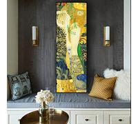 HSFFBHFBH Classic Artist Gustav Klimt Water Serpents Painting on Canvas Posters and Prints Art Wall Pictures for Home Decor 40x120cm(16"x47") Unframed