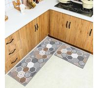 HSGLGNA Kitchen Rug, 2 Pieces Non Slip kitchen mat sets,Washable Kitchen Floor Mat For Kitchen,Hallway,Living Room,Bedroom,Bathroom (Style J, 43 x 150 cm (Rectangular))