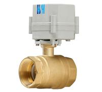 HSH-Flo 2 Way 1/2" 3/4" 1" 1-1/4" 110-230VAC Brass On/Off Auto Return Electrical Position Feedback Motorized Ball Valve (1-1/4 Inch)