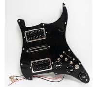 HSH Prewired Strat Pickguard Set Coil Split Humbucker Pickups Loaded Strat Pick guard Guitar Mute Switch Output Mute Switch for Fender American/Mexican Stratocaster Style Guitar (black)