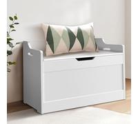 HSHa Wooden Kids Toy Box, Storage Toy Chest, Bedding Blanket Box with Safety Hinges & 2 Side Handles, Children Storage Chest for Hallway, Bedroom, Living Room, 40D x 62.2W x 46H cm