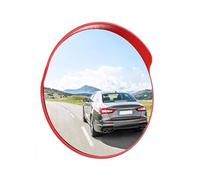 HSHBGS Safety Mirror, Convex flexible traffic mirror, 45/60cm Indoor/Outdoor Acrylic Security Mirror, for Garage Traffic Driveways Courtyard Warehouse(Red,Φ60cm)