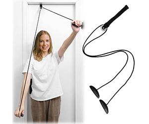 Hshbxd Shoulder Pulley Over The Door Physical Therapy System, Exercise Pulley for Physical Therapy, Alleviate Shoulder Pain and Facilitate Recovery from Surgery (Black)