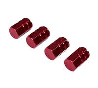 4pcs Tyre Valve Caps, Aluminum Metal Car Tire Stem Dust Covers for SUV, Cars, Motorbike, Trucks, Bike, Bicycle, Corrosion Resistant Universal Stem Covers Heavy-Duty Screw-On Easy-Grip Use Red