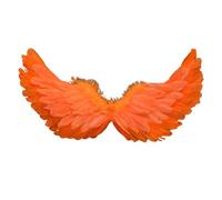 HshDUti Angel Wings for Adults Kids, White Feather Wings Halloween Angel Fairy Costume Cosplay for Women Girls, Fallen Angel Wings Costume for Adult Halloween Christmas Party Fancy Dress Up (Orange)