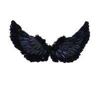 HshDUti Angel Wings for Adults Kids, White Feather Wings Halloween Angel Fairy Costume Cosplay for Women Girls, Fallen Angel Wings Costume for Adult Halloween Christmas Party Fancy Dress Up (Black)
