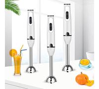 HshDUti Hand Blender Stick,400W Kitchen Stick Blenders, Immersion Blender,Stainless Steel Electric Handheld Food Processor for Coffee, Baby Food, Milkshake, Baking White Black