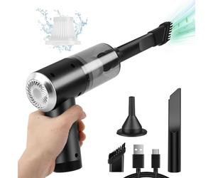 HshDUti Handheld Vacuum Cordless, 9000Pa Rechargeable Portable Lightweight Mini Vacuum Cleaner, USB Car Vacuum Cleaner High Power Suction, Cleaning for Pet Hair, Car, Home, Office, Kitchen Black