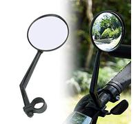 HshDUti Handlebar Bike Mirror, Safe Plastic Convex Mirror, Adjustable Rotatable Bike Mirror, Rearview Mirror, Bicycle Mirror for Mountain Road Bike Black