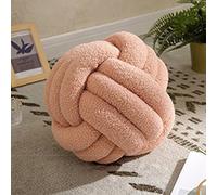 HshDUti Knot Pillow Ball, Soft Home Decorative Round Throw Pillow, Handmade Knotted Plush Pillow, Round Boucle Pillow Cushion, Aesthetic Knot Plush Decorative Pillows for Bed Sofa Couch Pink
