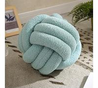 HshDUti Knot Pillow Ball, Soft Home Decorative Round Throw Pillow, Handmade Knotted Plush Pillow, Round Boucle Pillow Cushion, Aesthetic Knot Plush Decorative Pillows for Bed Sofa Couch Blue