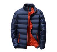 HshDUti Men's Insulated Jacket, Extra Warm, Durable Coat, Lightweight Design Puffer Jacket Down Jacket Padded Parka Autumn Winter Jacket Navy Blue 5XL