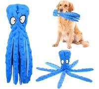 HshDUti Octopus Dog Toys, No Stuffing Squeaky Dog Toys Interactive Octopus Dog Chew Toys with Crinkle Paper for Small Medium Dogs Playing and Training Blue