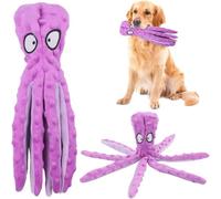 HshDUti Octopus Dog Toys, No Stuffing Squeaky Dog Toys Interactive Octopus Dog Chew Toys with Crinkle Paper for Small Medium Dogs Playing and Training Purple