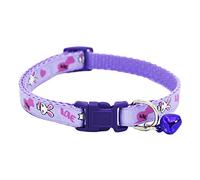 HshDUti Quick Release Cat Collar with Bell, Cute Rabbit Print Patterns, Safety Collars, Adjustable Cat Collars with Safety Buckle for Cat Small Puppy Dog purple