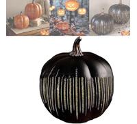 HshDUti Starry Night Pumpkins, Cherishous Twinkle LED Light Pumpkins, Timer Lighted Sparkling Starry Night Glass Pumpkin, Pumpkin Light Decorations for Bedroom Hallway Black S