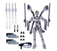 HshDUti T13 Action Figure Set (Assembly Completed), 3D Printed Multi-Jointed Movable Titan13 Lucky Dummy 13 Mobile Robot, Nova 13 Action Figures Desktop Decorations for Game Lovers Toy Silver