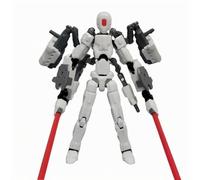 HshDUti T13 Action Figure Set (Assembly Completed), 3D Printed Multi-Jointed Movable Titan13 Lucky Dummy 13 Mobile Robot, Nova 13 Action Figures Desktop Decorations for Game Lovers Toy White