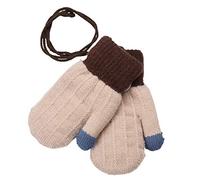 HshDUti Toddler Stretch Mittens Winter Warm Knitted Magic Mittens Gloves Full Fingers Knitted Gloves for Baby Boys Girls 0-3 Years Beige
