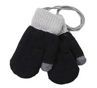 HshDUti Toddler Stretch Mittens Winter Warm Knitted Magic Mittens Gloves Full Fingers Knitted Gloves for Baby Boys Girls 0-3 Years Black