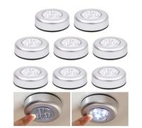 HSHEMBER 8PCS Stick on Lights, Push Lights, Touch Light with Adhesive Backing, Wireless LED Night Light for Closet Cabinet Counter Staircase and Wardrobe