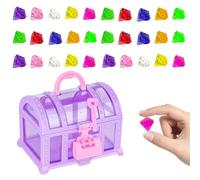 HSHEMBER Gemstones for Kids, Adventure Treasure, Gem Stones Collection with 30Pcs Multicolored Large Gems for Gift Giving, Learning and Treasure Hunt Games