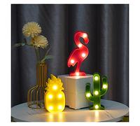 HSHHJSH LED Night Light,Cartoon Unicorn/Flamingo/Cactus/Pineapple/Cloud/Star/Shell/Heart LED Table Lamp For Children's Bedroom Decoration (Emitting Color : Pink unicorn)